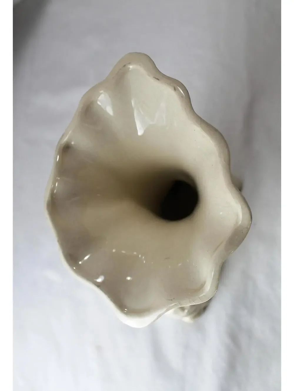 Vintage McCOY Horn O' Plenty Cornucopia Vase, Planter, Creamy White, 1940s